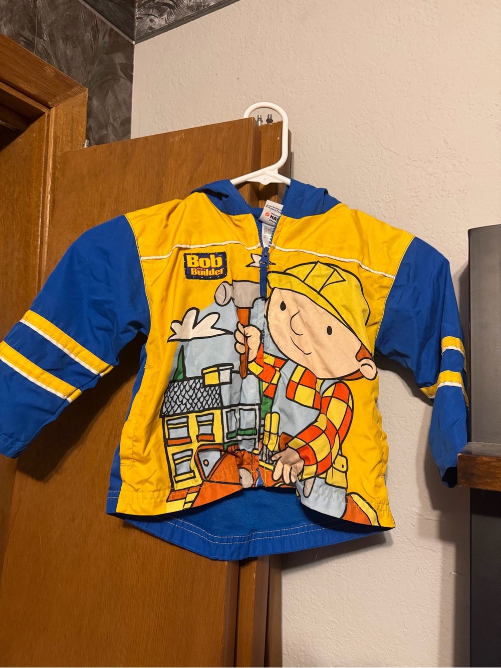 Bob the Builder Toddler Hooded Zip-Up Jacket Coat Size 3T Blue Yellow